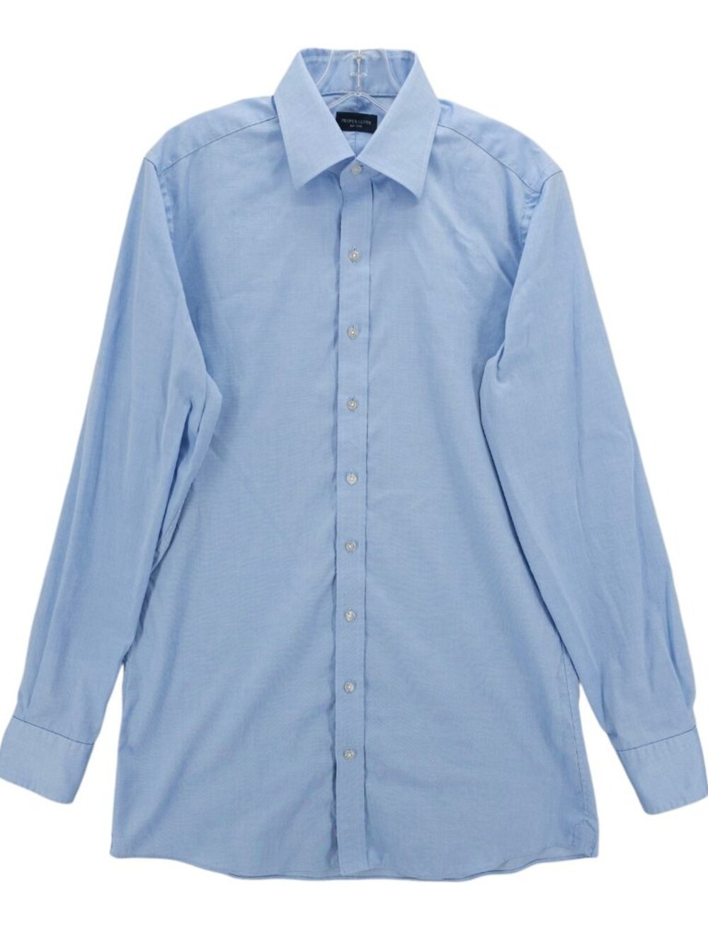 PROPER CLOTH Weston Blue Pinpoint Button Down Dress Shirt 100% Cotton Neck 16